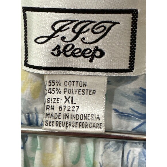 J.I.T. Sleep Floral White Housecoat Robe Short Sleeve  Buttons XL - Picture 5 of 9